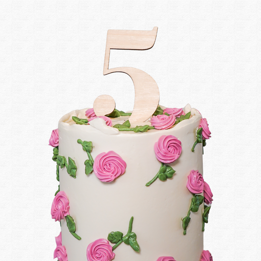 Cake topper anniversaire personnalisé, modèle calligraphie et étoile