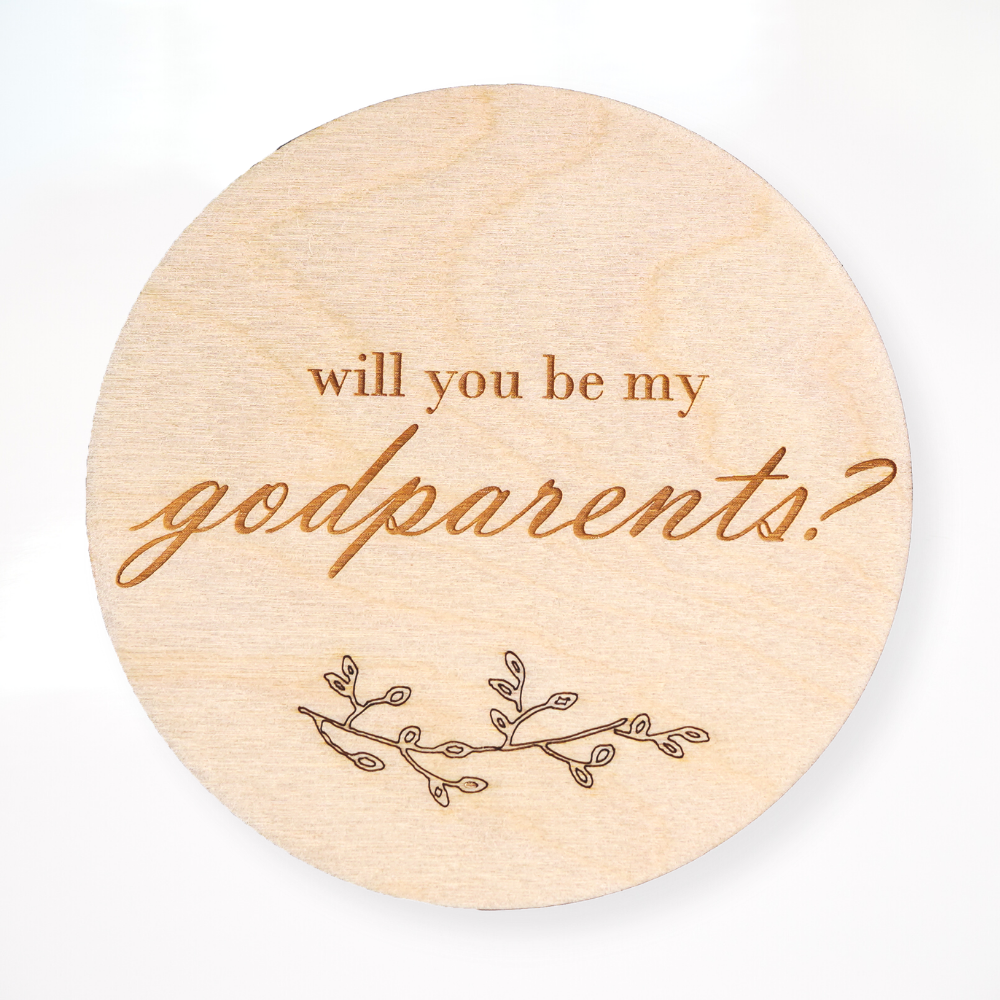 "Will you be my godparents?" pastille