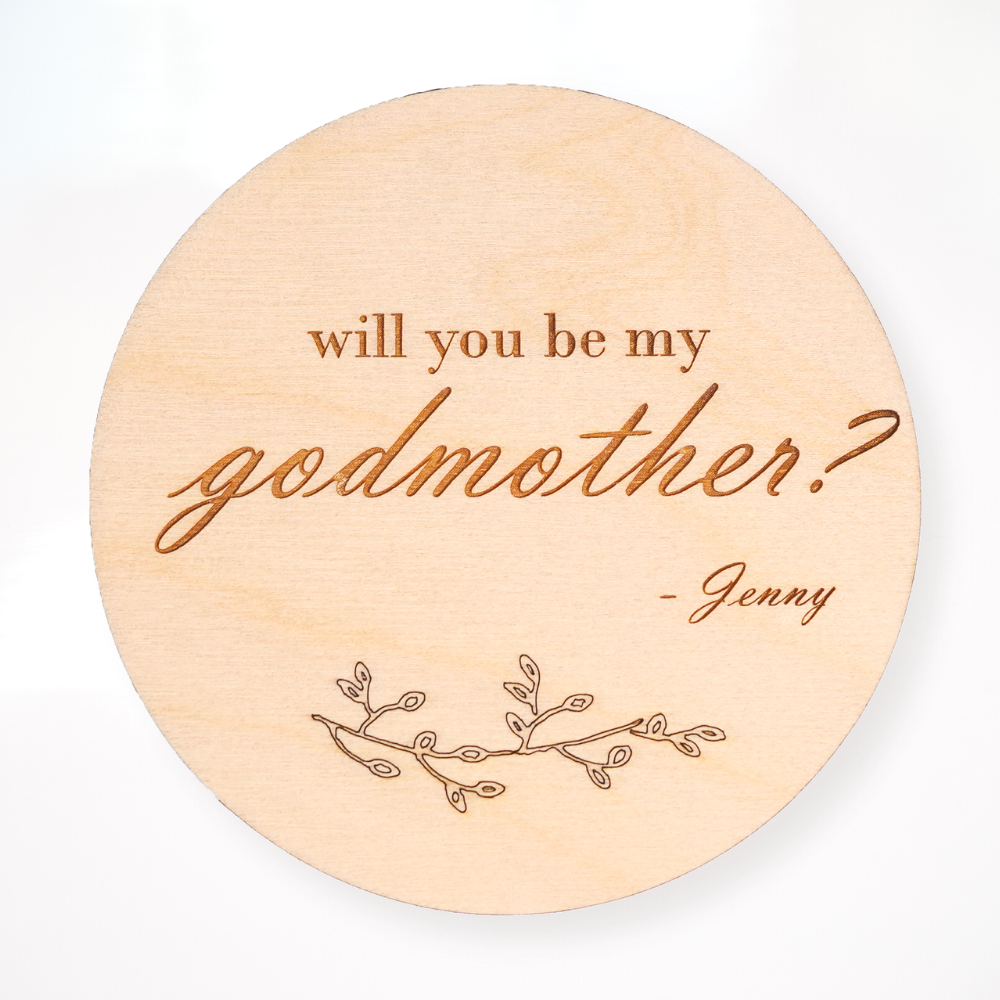 Personalized pastille for godmother/godfather request