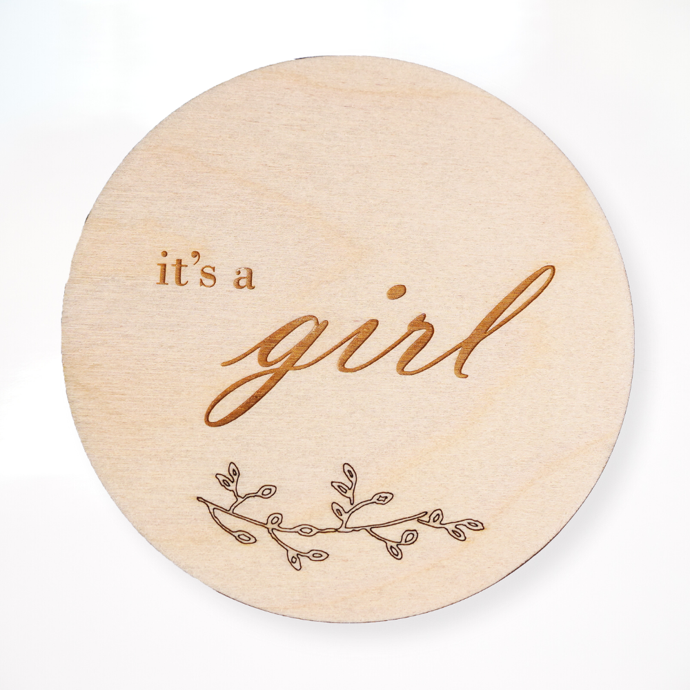 Pastille de bois pour dévoilement  « c'est un garçon / c'est une fille »