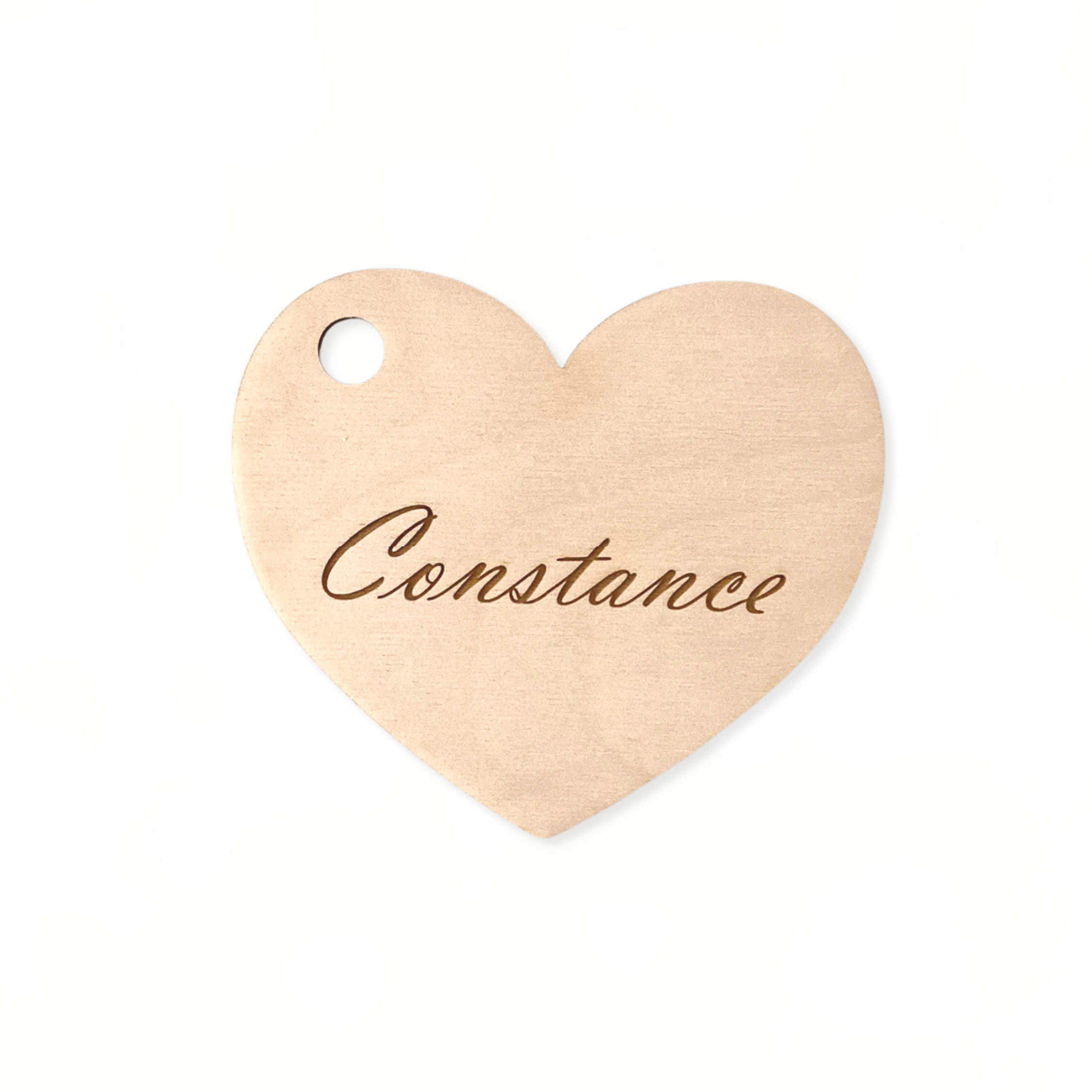 Personalized heart shaped label
