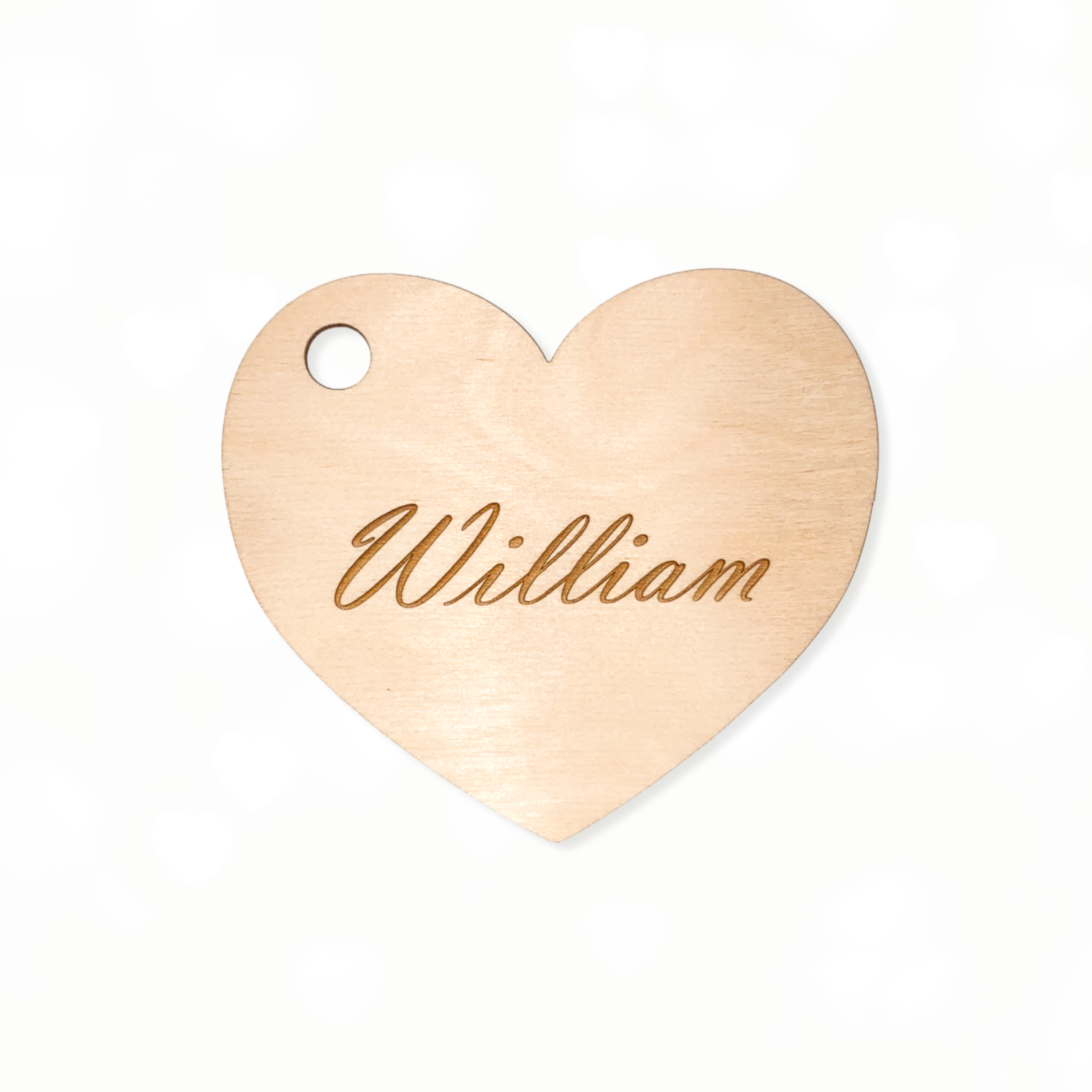 Personalized heart shaped label