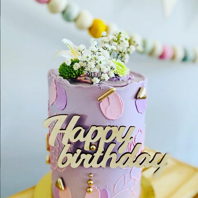 Cake topper Joyeux anniversaire pastel Mahault - Articles de fête