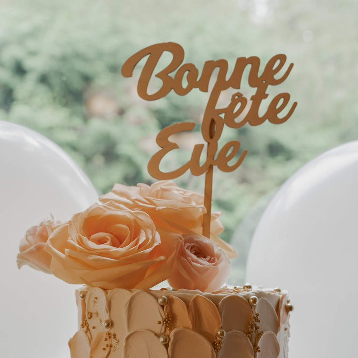 Cake topper ''Bonne fête'' personnalisé