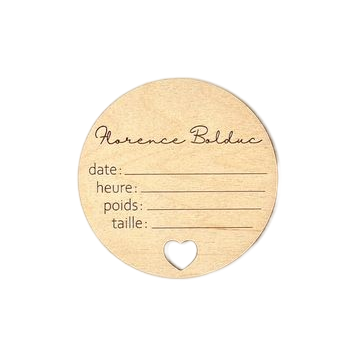 Personalized birth announcement pastille